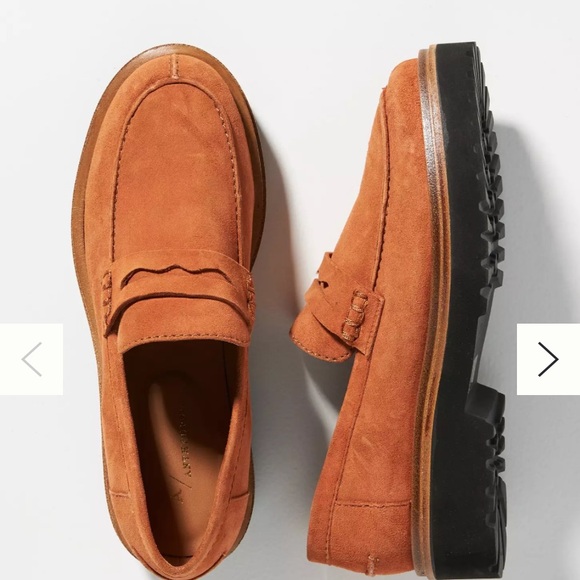 Anthropologie | Joanna Platform Leather/Suede Loafer in Brown Size 40 - Picture 1 of 15